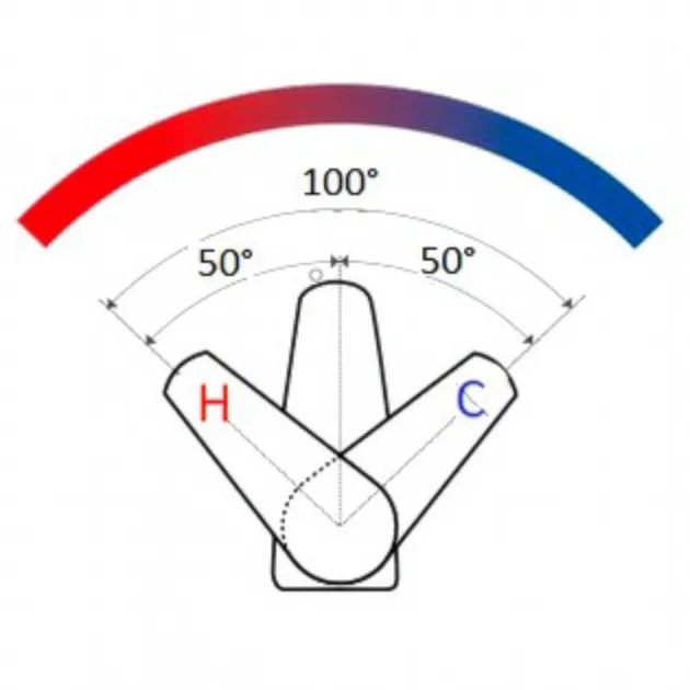 Echtermann 201-105/220-120/0X Einhebel-Einlochbatterie Hebeltemperatur, Wasserhähne, Ventil, Drehwinkel, Hidraulik, Anschluss