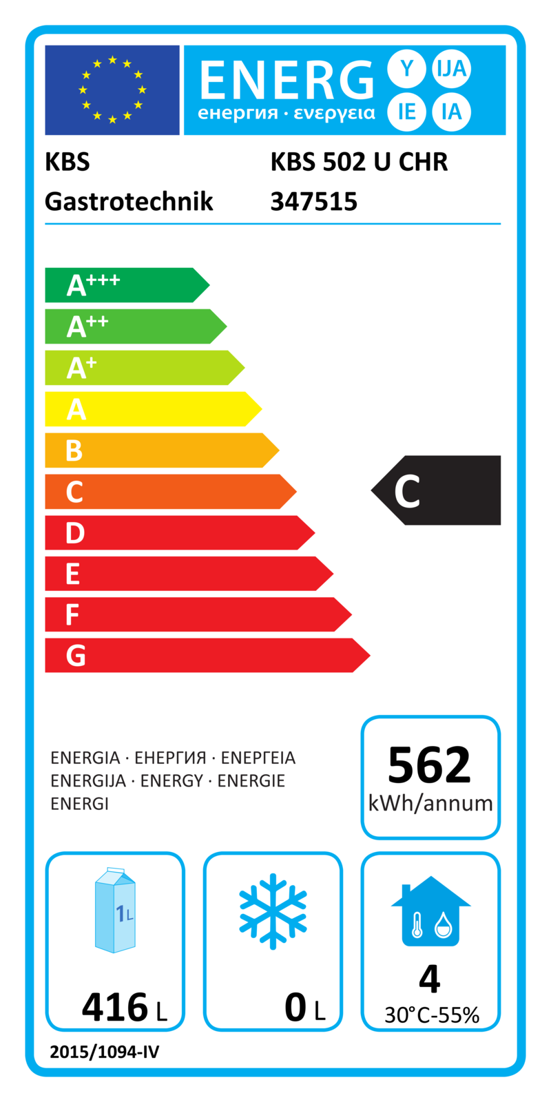  KBS 347515 Energielabel Kuehlschrank  