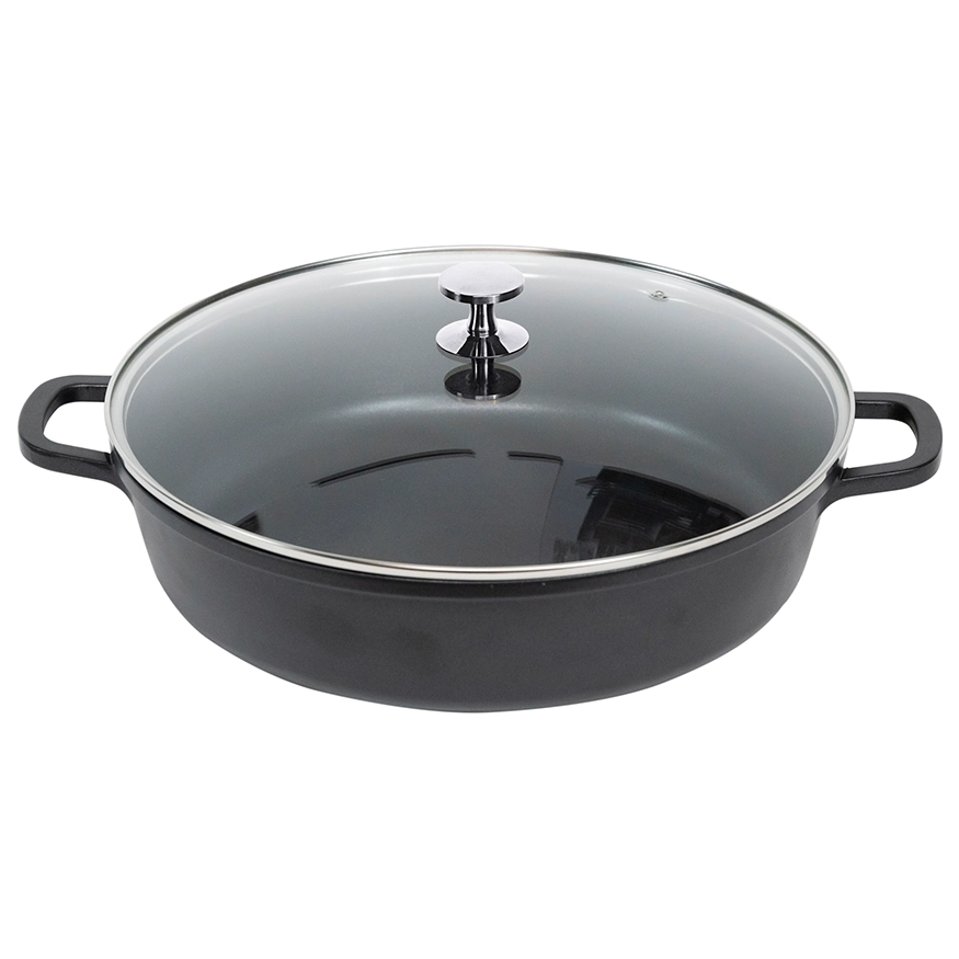 Contacto AluChef Pfanne rund Knopfgriff aus Edelstahl schwarz 6983327