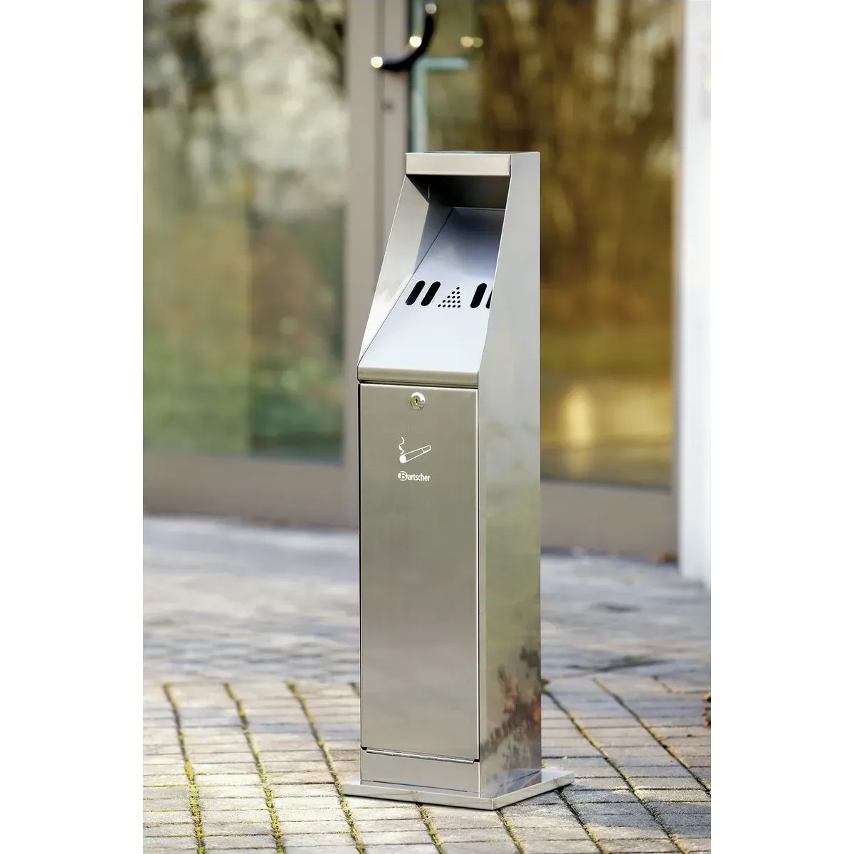 Bartscher 860002 Standascher Ansicht Komplett draußen, Schuhabsteller, Aufsteller, Metall, Edelstahl, Außennutzung