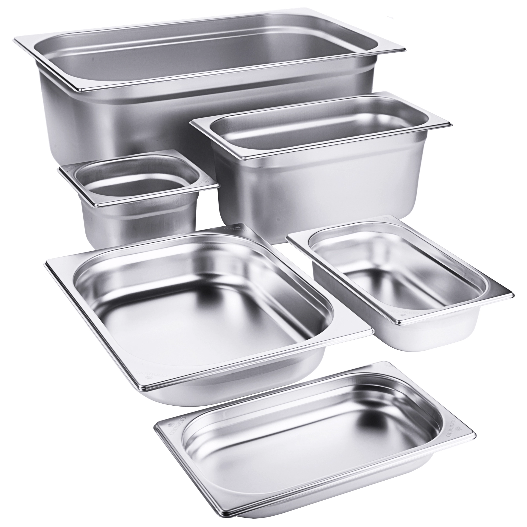 Contacto Edelstahl GN-Behälter Übersicht verschiedene Größen