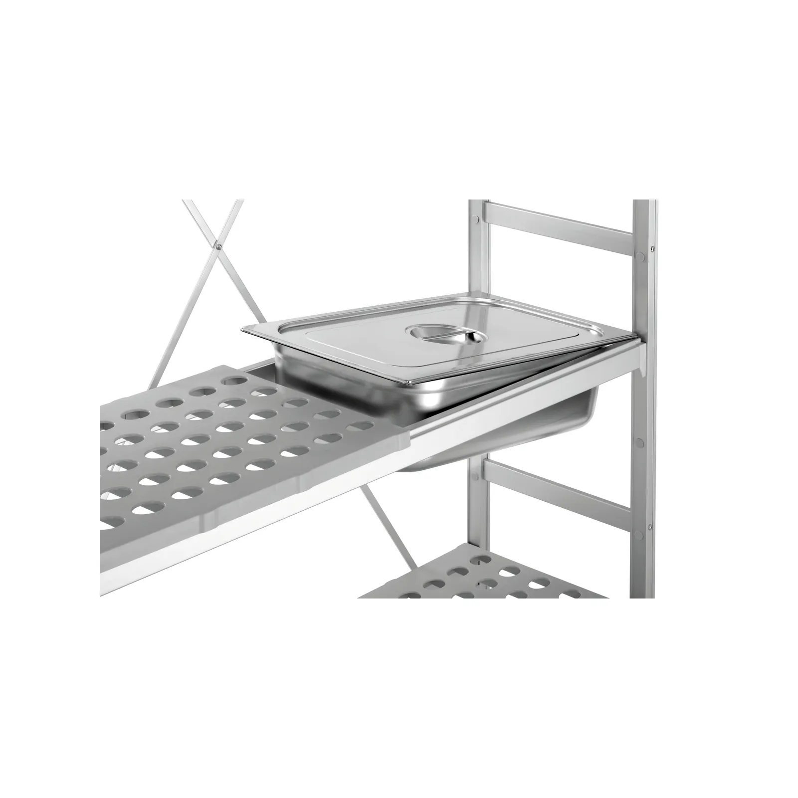 Bartscher 603175 Regalsystem Kit 4 B1070 Ansicht Wanne, stahl, ablage, regal, kuechenzubehoer, abtropfablage