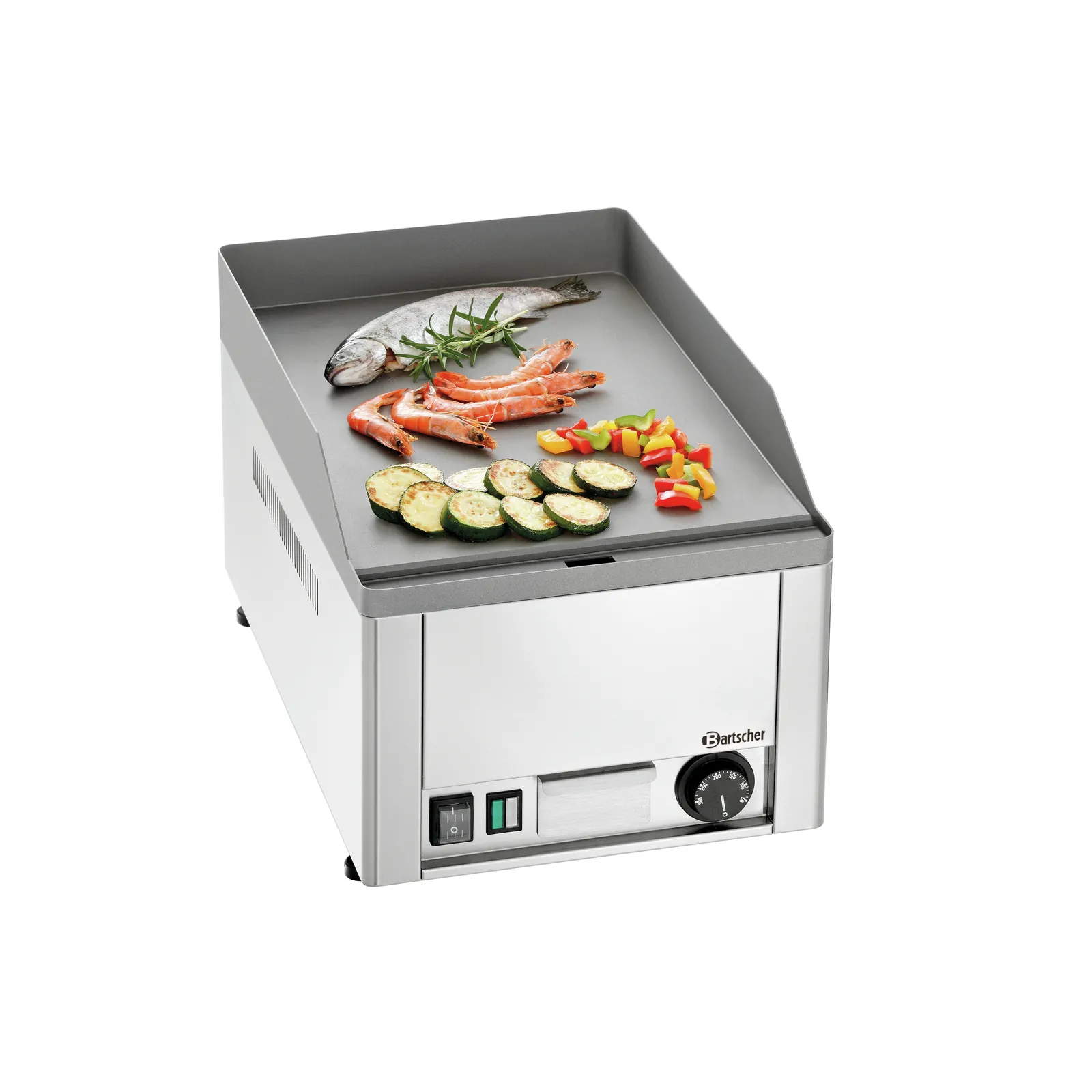 Bartscher A370031 Grillplatte Ansicht Komplett mit Essen