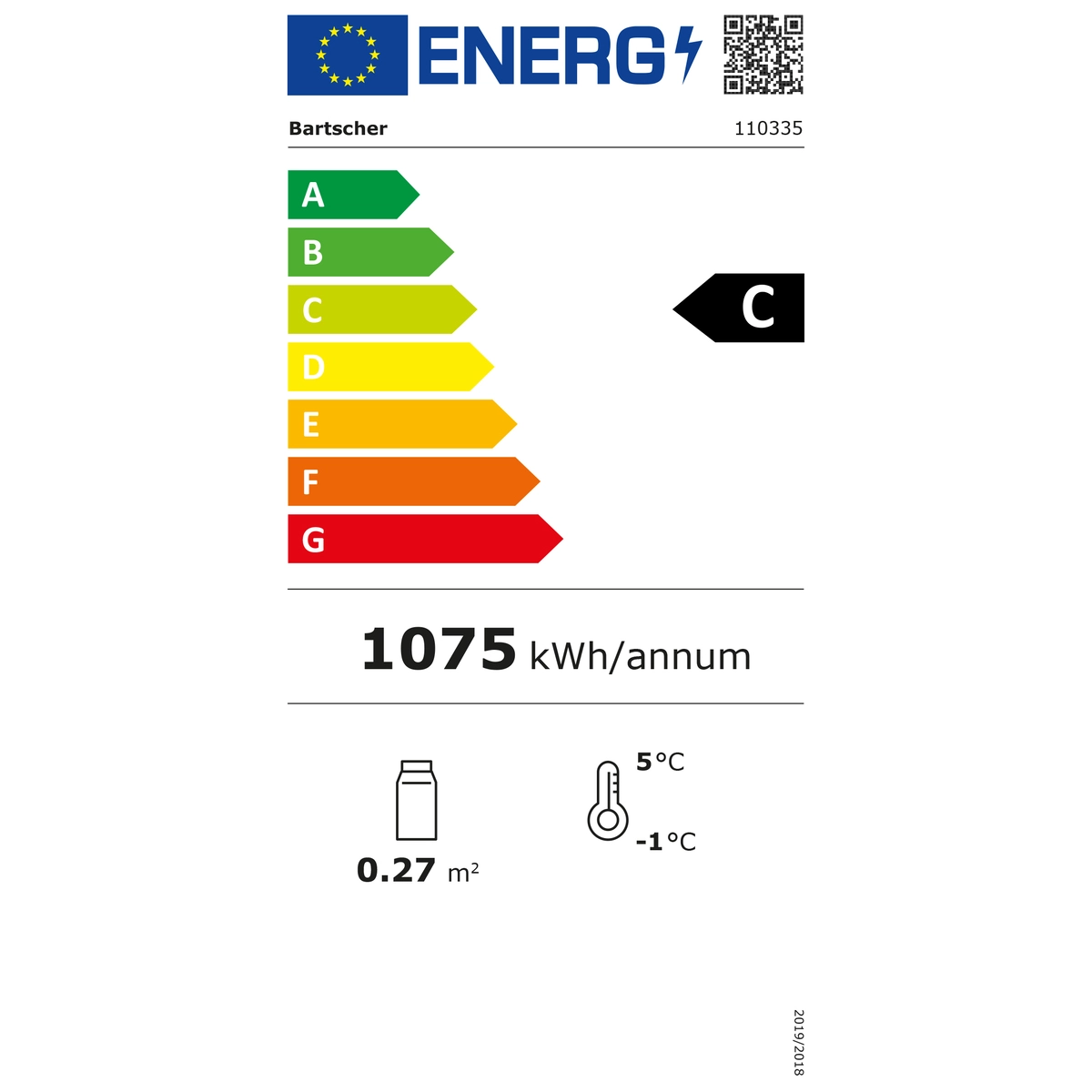 Bartscher 110335 Energielabel