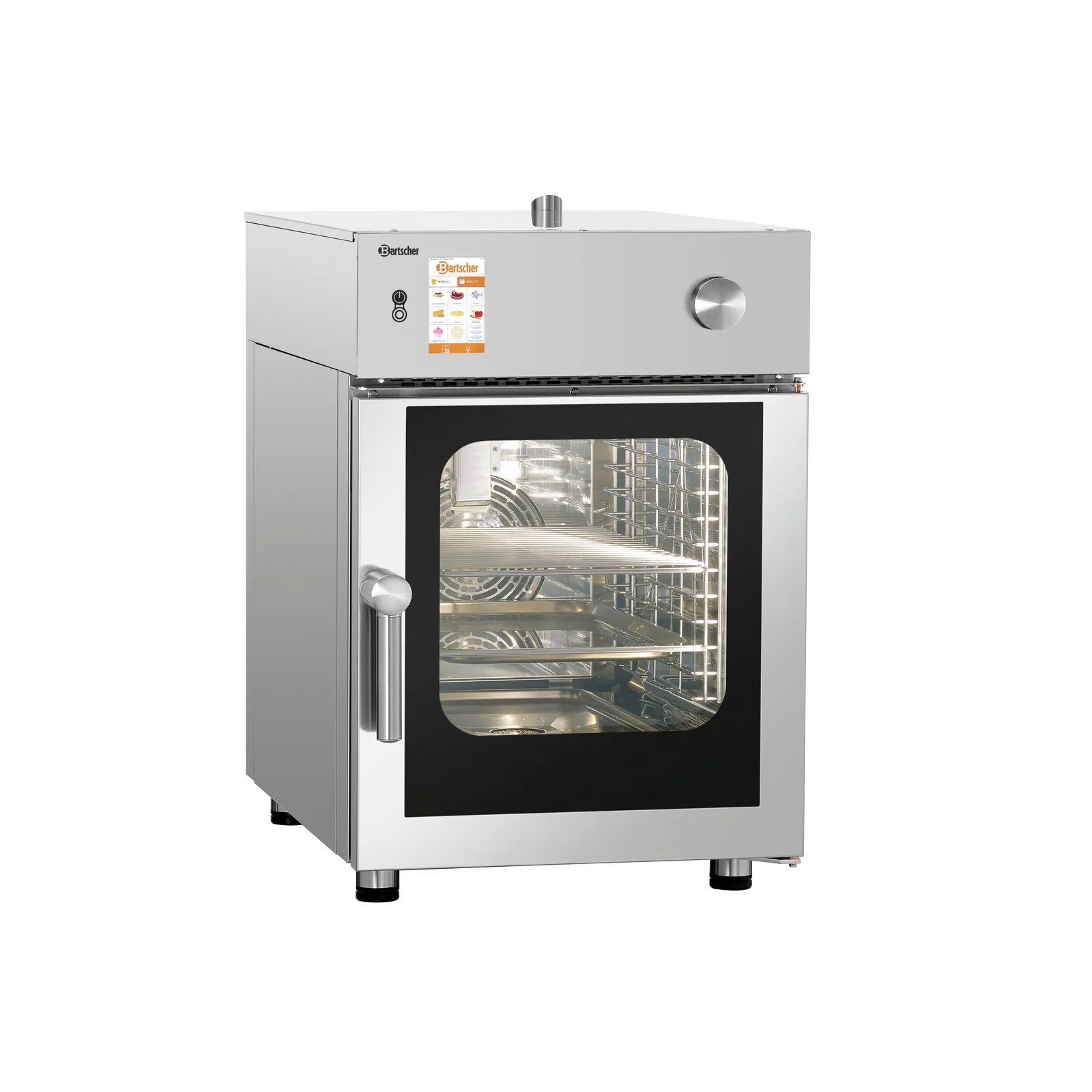 Bartscher 117262 Kombidämpfer Silversteam-K 6110D Ansicht Komplett, Backofen, Edelstahl, Glasfront, Backofentür, Präzisionsknopf