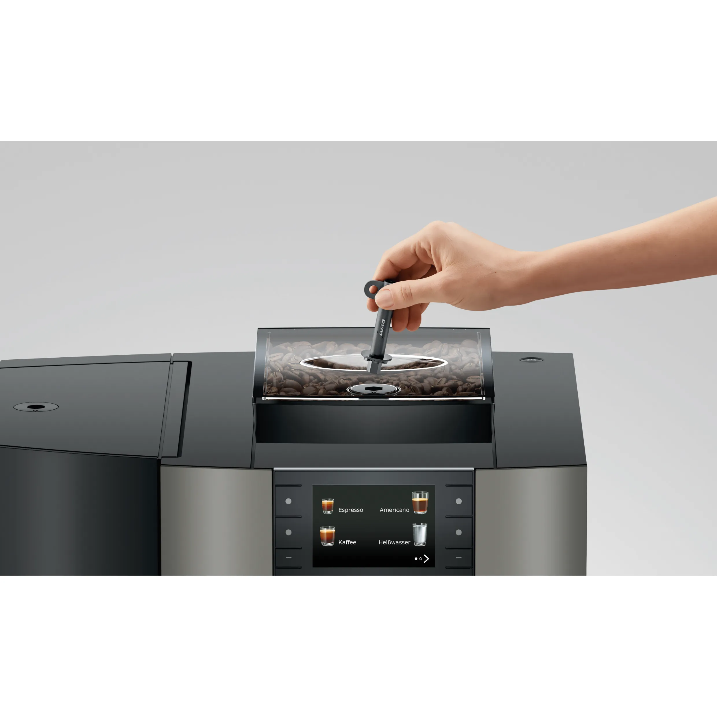 Jura Kaffeevollautomat 15626 X4c mit Bohnenebehaelter welcher abschliessbar ist