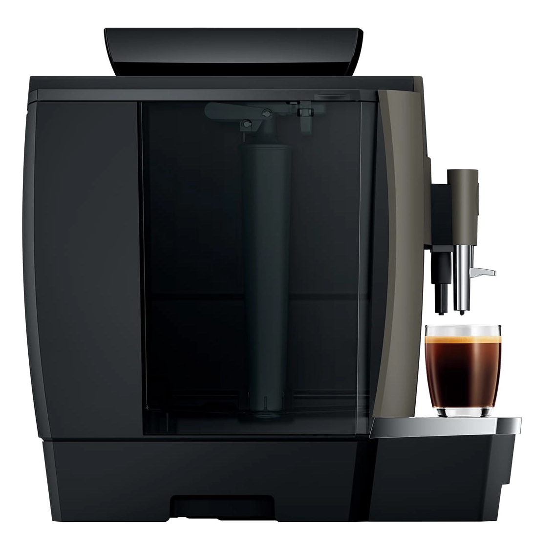 Jura 15542 Kaffeevollautomat W4 Seitenansicht mit Blick auf den Wassertank