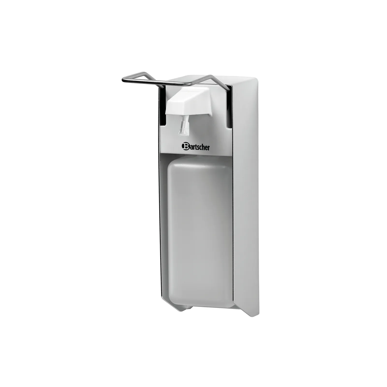 Bartscher 850019 Desinfektionsspender PS 0,9L W Ansicht Komplett leer, Wandschlauchspender, Wandspender, Spender, Spender mit Deckel, Metall