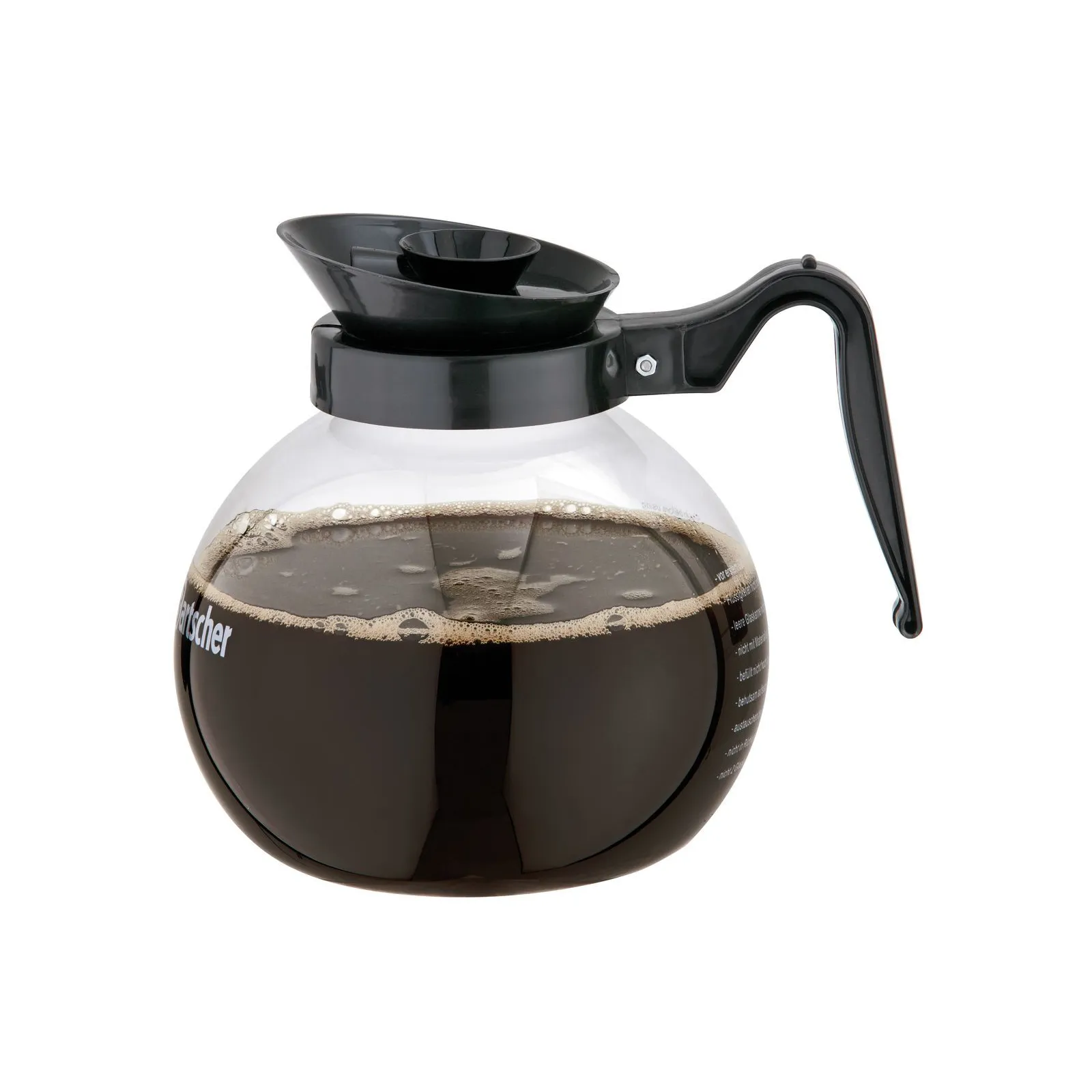 Bartscher 190133 Glaskanne 1,8L Ansicht Komplett, mit Kaffee, Karaffenkanne, Karaffe, Kaffeemaschine Zubehör, Karaffe Glas, Kaffee Kanne