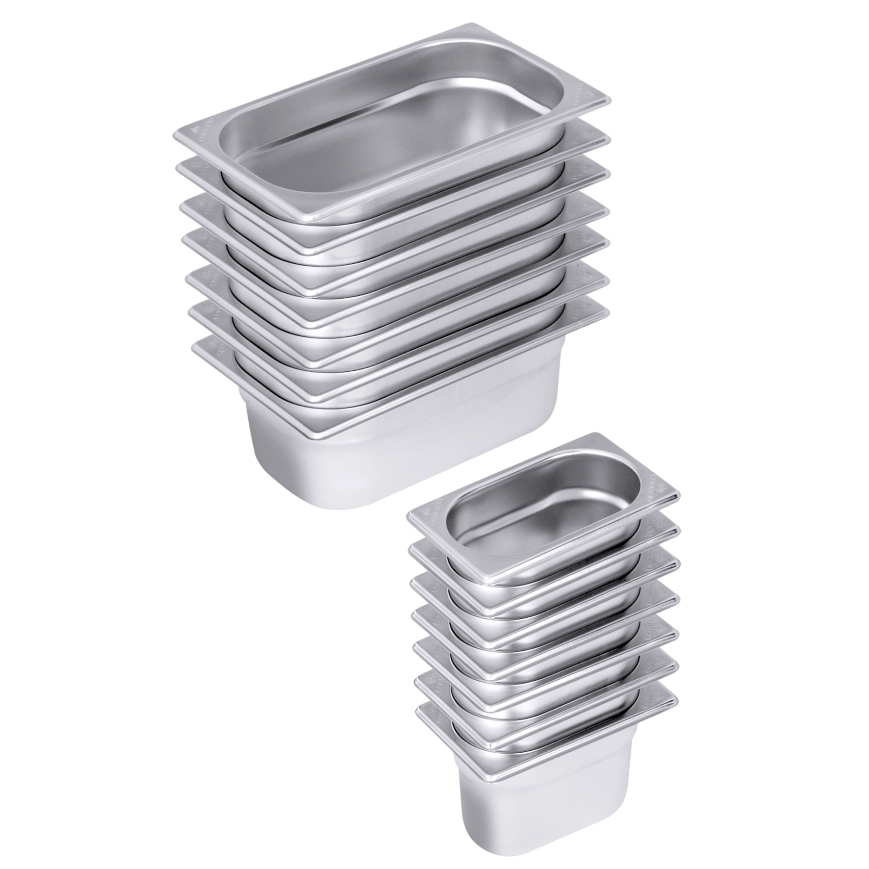 Contacto Edelstahl GN-Behälter Übersicht verschiedene Größen