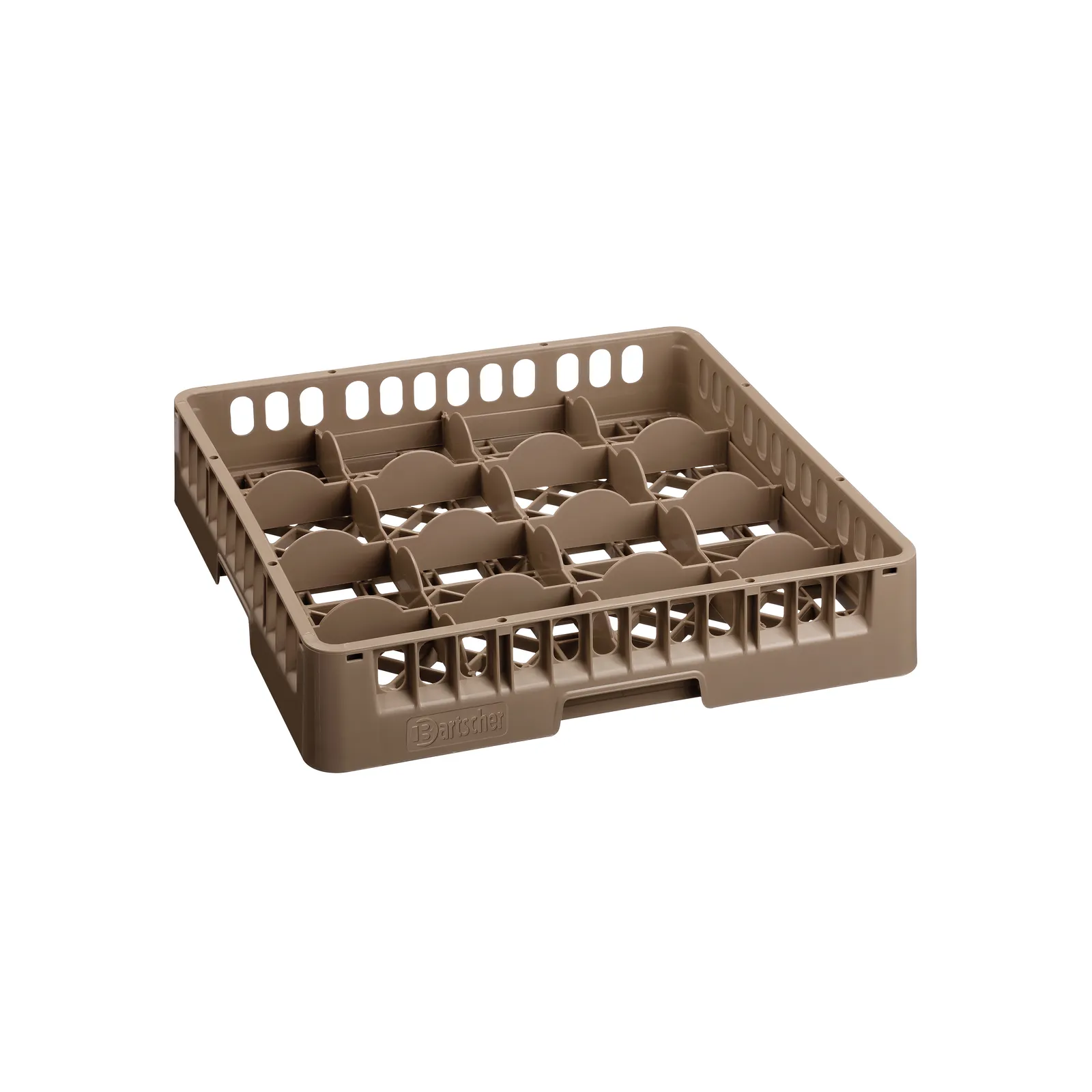 Bartscher 5316 Gläserkorb 16 Fächer, Geschirrständer, Abtropfgestell, braun, Kunststoff, Küche