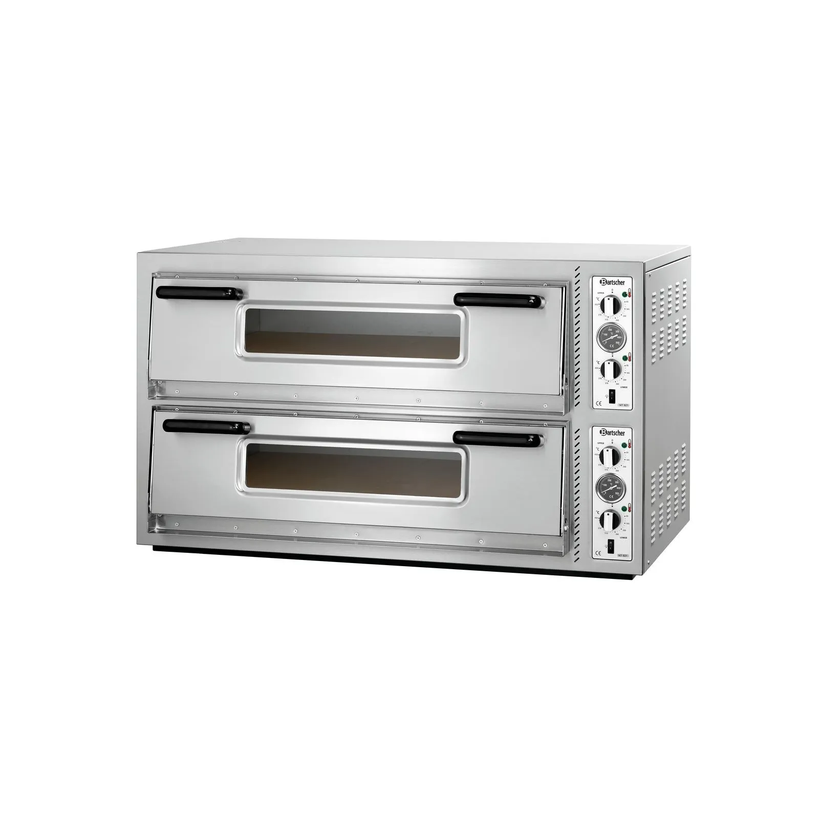 Bartscher 2002121 Pizzaofen NT 921 Ansicht Komplett, geschlossen, Backofen, Gasofen, Stahl, Doppelbackofen, Metall