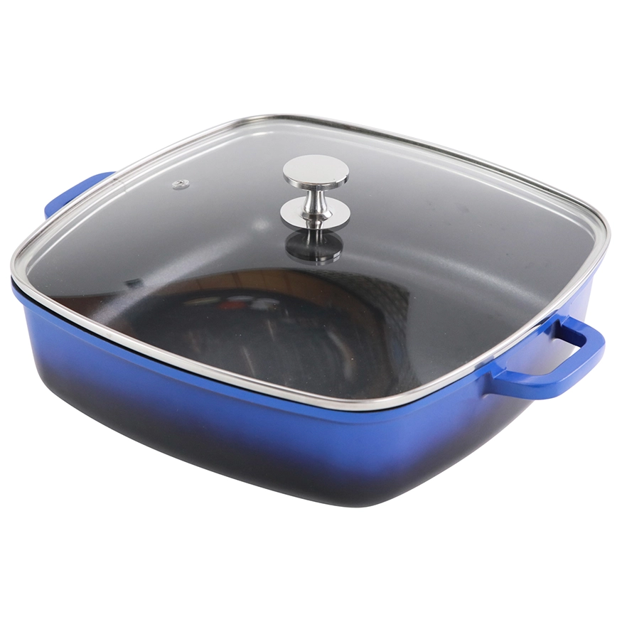 Contacto AluChef Pfanne quadratisch Knopfgriff aus Edelstahl blau 6984283